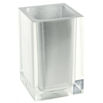 Toothbrush Holder Square Silver Finish Toothbrush Holder Gedy RA98-73